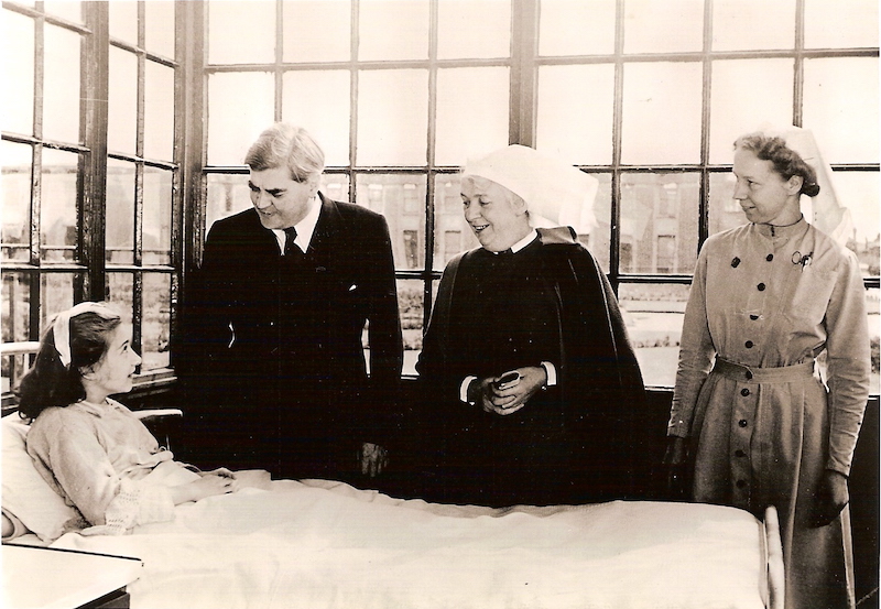 Aneurin Bevan, Minister of Health, on the first day of the National Health Service, 5 July 1948 at Park Hospital, Davyhulme, near Manchester