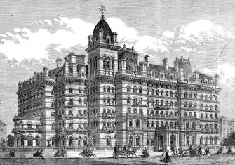 London's (supposedly haunted) Langham Hotel as featured in the Illustrated London News, 1865