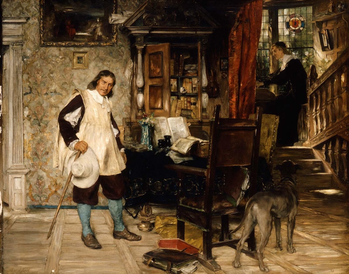 ‘Oliver Cromwell of Ely Visits Mr. John Milton’, by David Dalhoff Neal, 1883. Museum of Fine Arts, Boston. Public Domain.