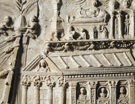 Relief showing the construction of a building using a crane, from the tomb of the Haterii, Rome, first century AD. Universal Art Archive/Alamy Stock Photo.