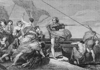 ‘Alfred Inciting the Saxons to Prevent the Landing of the Danes' by George Frederic Watts, reproduced in the Illustrated London News, 17 July 1847. Public Domain.